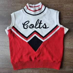 Vintage Colts Cheerleader Sleeveless Sweater Jana Lee of Califora size 12